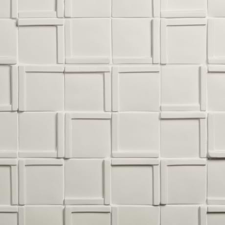 Roller Cross White 4x4 3D Handmade Matte Ceramic Tile