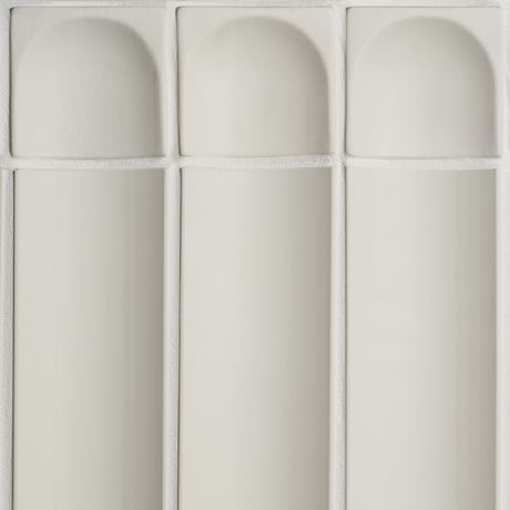 Roller Fluted Column White 4x4 Handmade Matte Ceramic End Piece