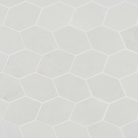 Bond Palladium Light Gray Foliage Hexagon Matte Porcelain Mosaic