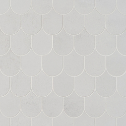 Bond Palladium Light Gray Fishscale Plume Matte Porcelain Mosaic Tile