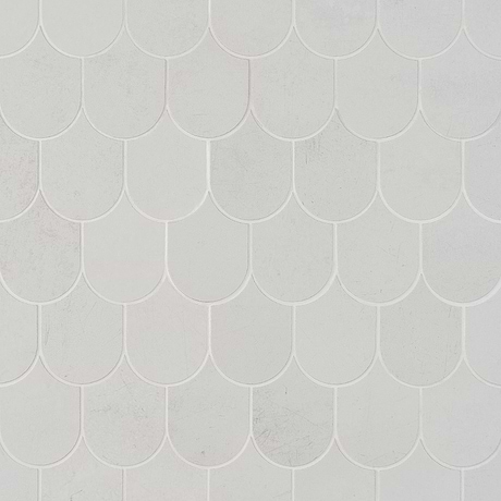 Bond Palladium Light Gray Fishscale Matte Porcelain Mosaic