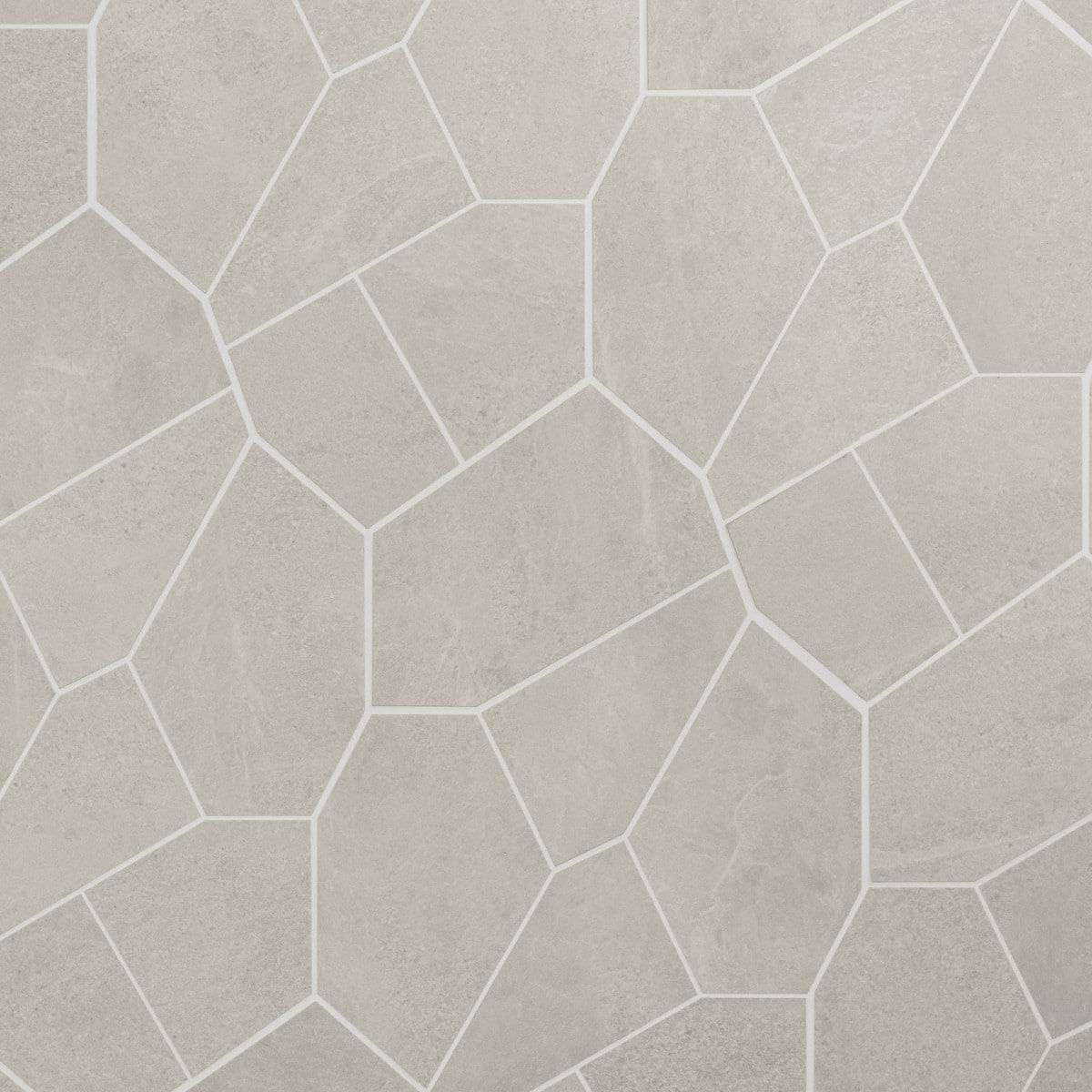 Era Linen White Organic Pattern Limestone Look Matte Porcelain Mosaic Tile