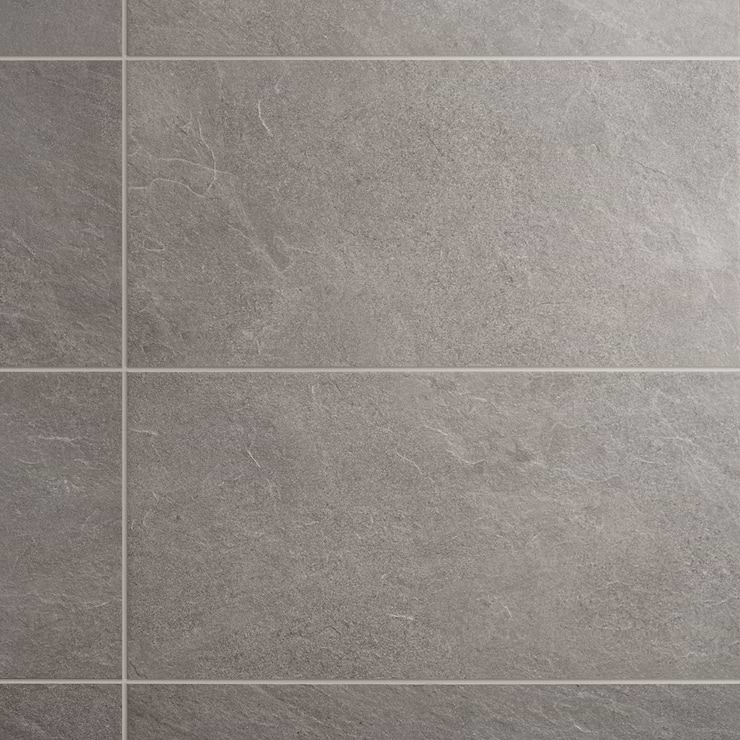 Era Slate Gray 12x24 Limestone Look Matte Porcelain Tile