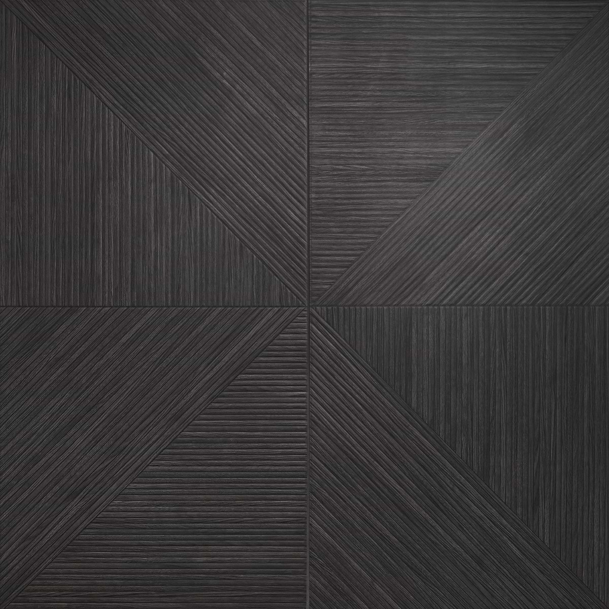 Enso Charcoal Black 24x48 Ribbed Matte Porcelain Wood Look Tile