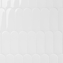 Parry White 3x8 Fishscale Glossy Ceramic Wall Tile
