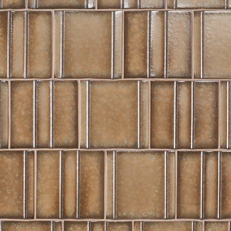 Kinro Golden Brown 6x6 3D Metallic Look Matte Porcelain Tile