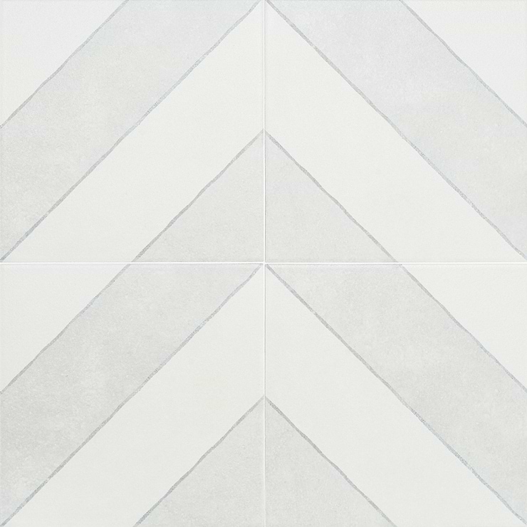 Auteur Diagonals Chevron Ash Gray 9x9 Matte Porcelain Tile