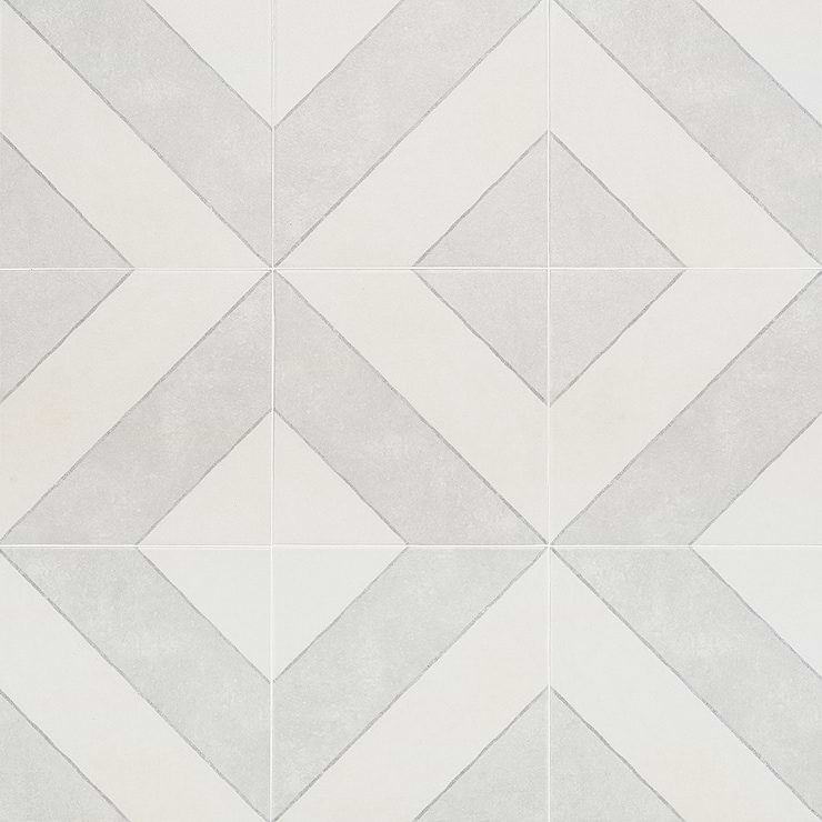 Auteur Diagonals Jewel Ash Gray 9x9 Matte Porcelain Tile