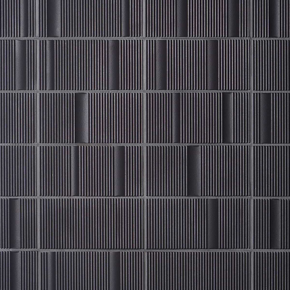 Division Antracite Black 8x16 Fluted 3D Matte Ceramic Wall Tile