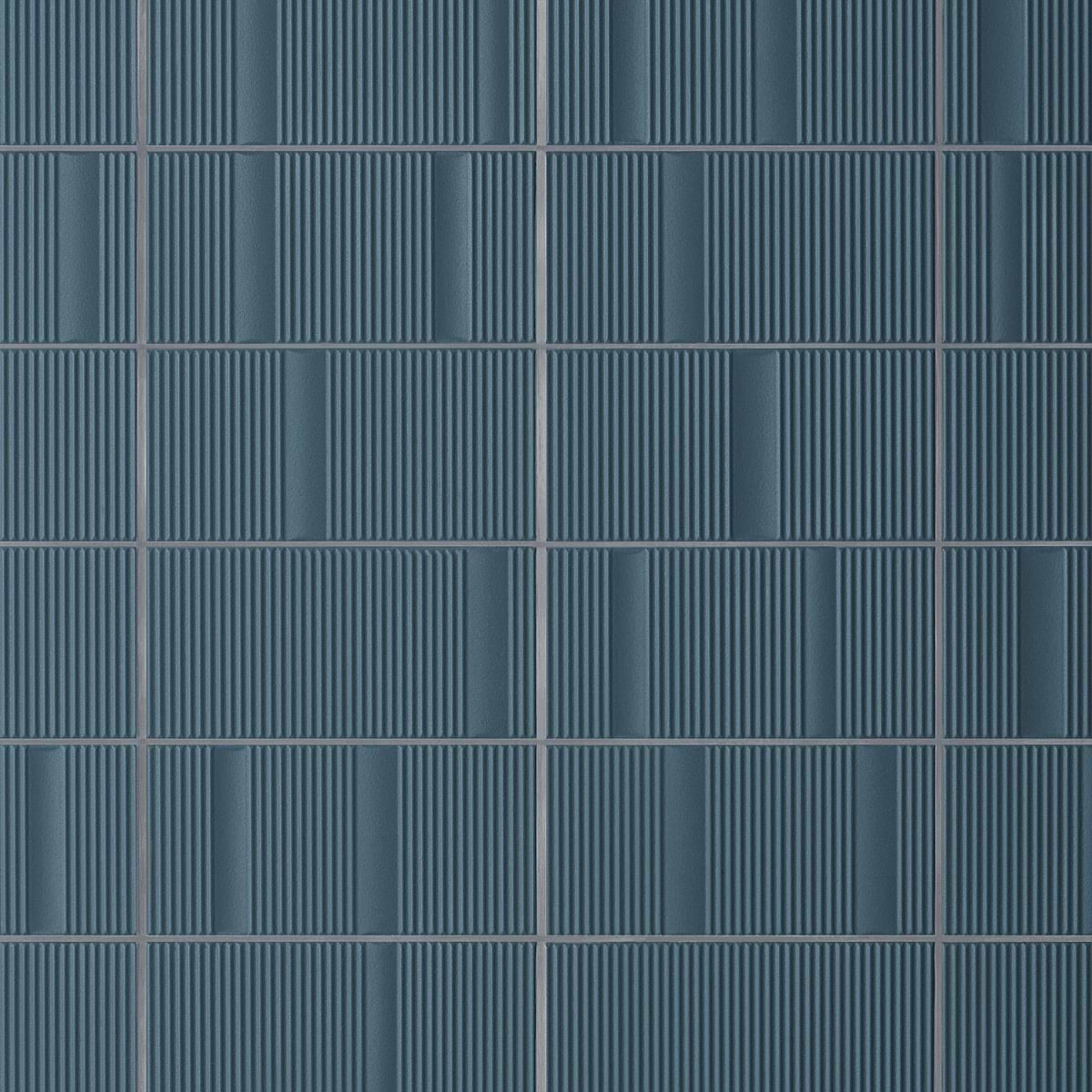 Division Blue 8x16 Fluted 3D Matte Ceramic Wall Tile