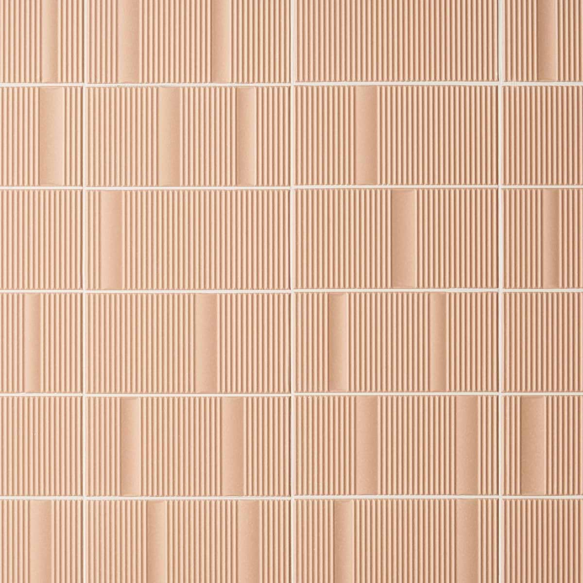 Division Clay Beige 8x16 Fluted 3D Matte Ceramic Wall Tile