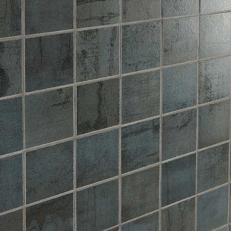 Angela Harris Inspira Oxide Metallic Blue 2x2 Matte Porcelain Mosaic Tile