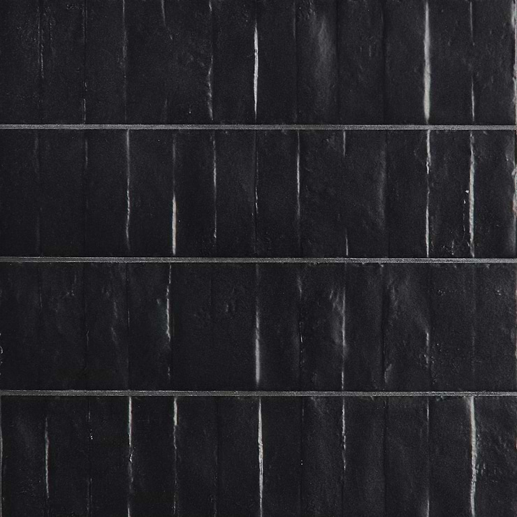 Rework Leather Black 3x12 Matte Porcelain Tile