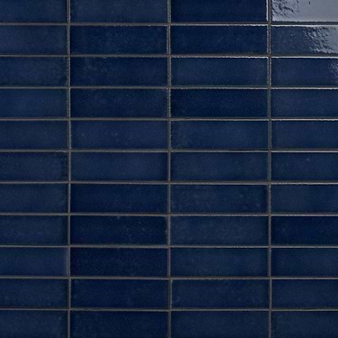 Color One Jean Blue 2x8 Glossy Lava Stone Subway Tile