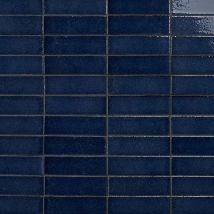 Color One Jean Blue 2x8 Glossy Lava Stone Tile