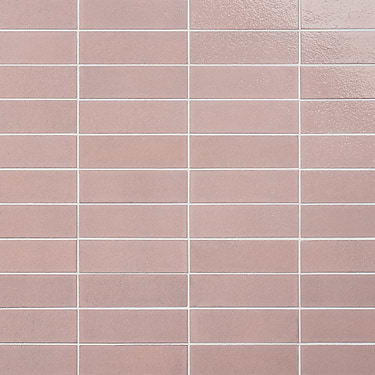 Color One Blush Pink 2x8 Glossy Lava Stone Subway Tile - Sample