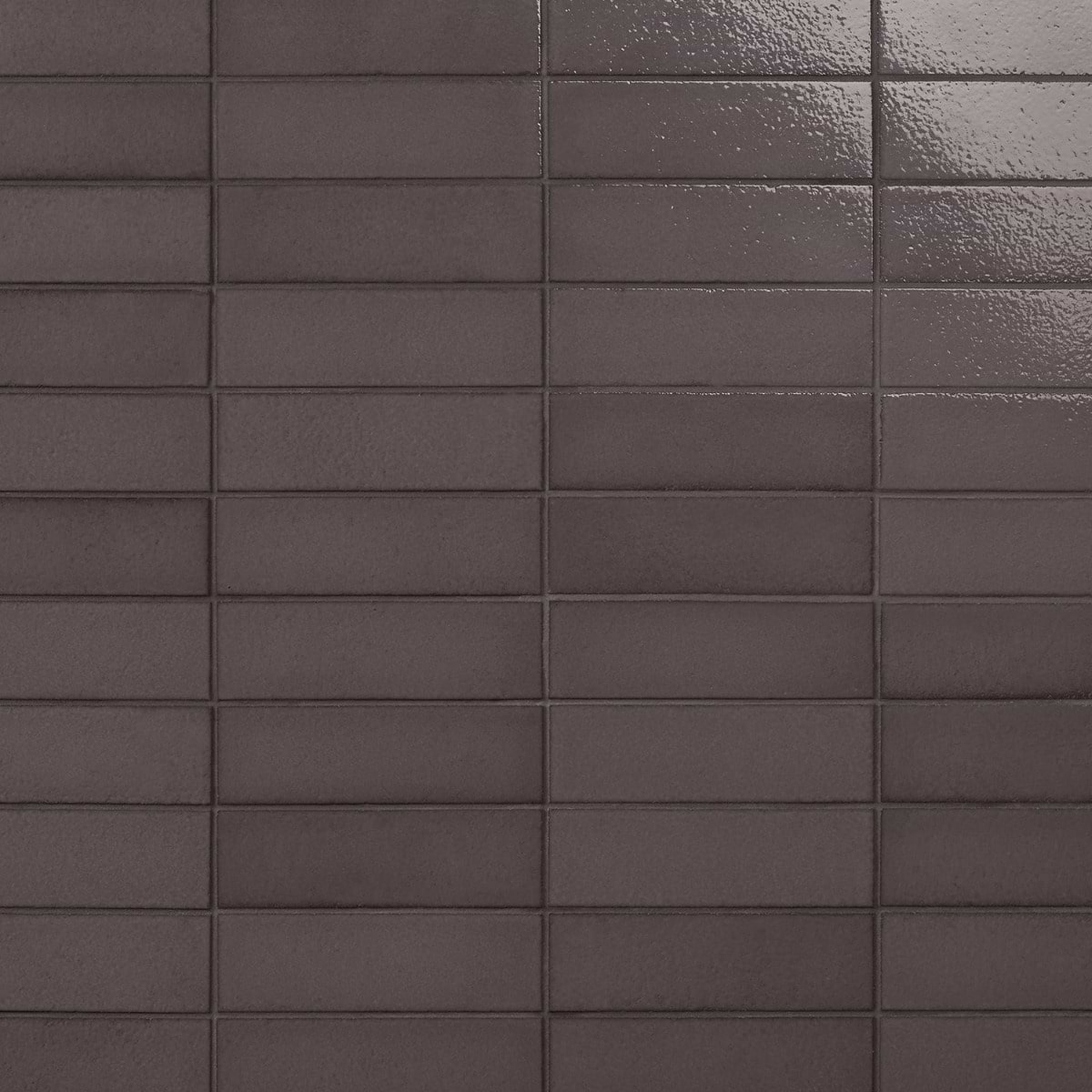 Color One Pebble Gray 2x8 Glossy Lava Stone Subway Tile