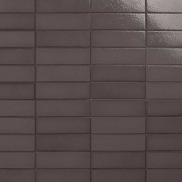 Color One Pebble Gray 2x8 Glossy Lava Stone Subway Tile