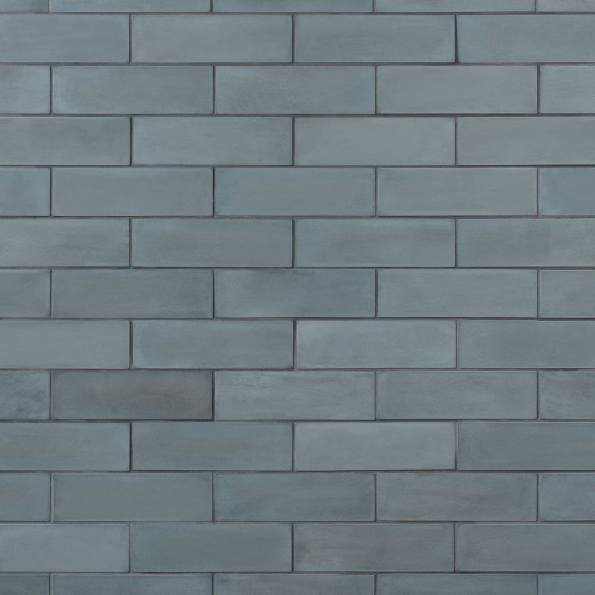 Color One Teal Blue 2x8 Matte Cement Subway Tile