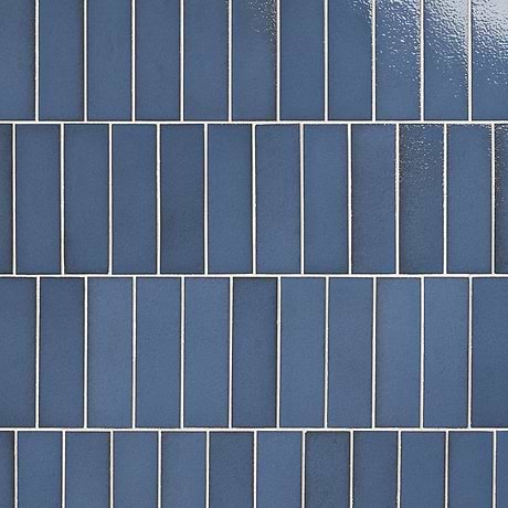 Color One Steel Blue 2x8 Glossy Lava Stone Subway Tile
