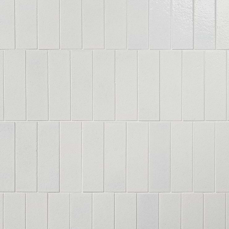 Color One Cotton White 2x8 Glossy Lava Stone Tile