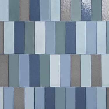 Color One Lake Blend Blue 2x8 Cement & Lava Stone Subway Tile - Sample
