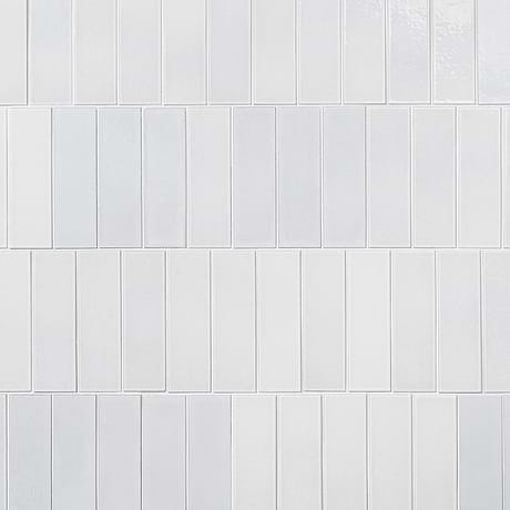 Color One Milk White 2x8 Glossy Lava Stone Subway Tile