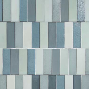 Color One Ocean Blend Blue 2x8 Cement & Lava Stone Subway Tile - Sample