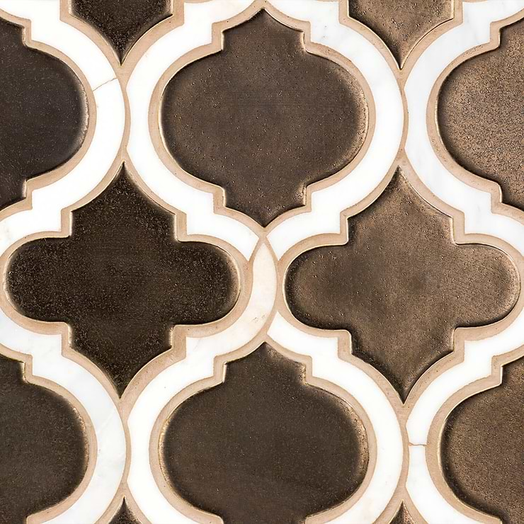 Nabi Arabesque Toasted Maple Marble and Ceramic Tile