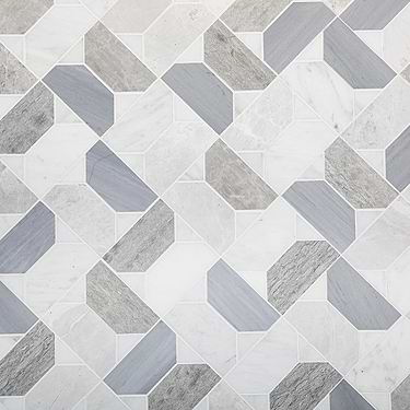 Isobel Glacier Gray Polished Marble Luxury Mosaic Tile