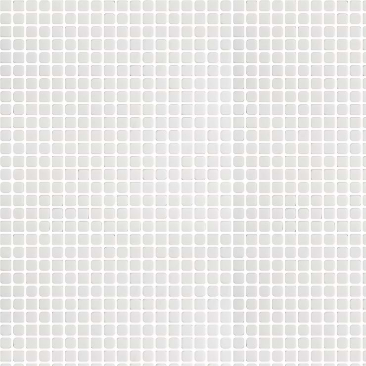 Venini White 1/2" Mini Square Frosted Glass Mosaic Tile