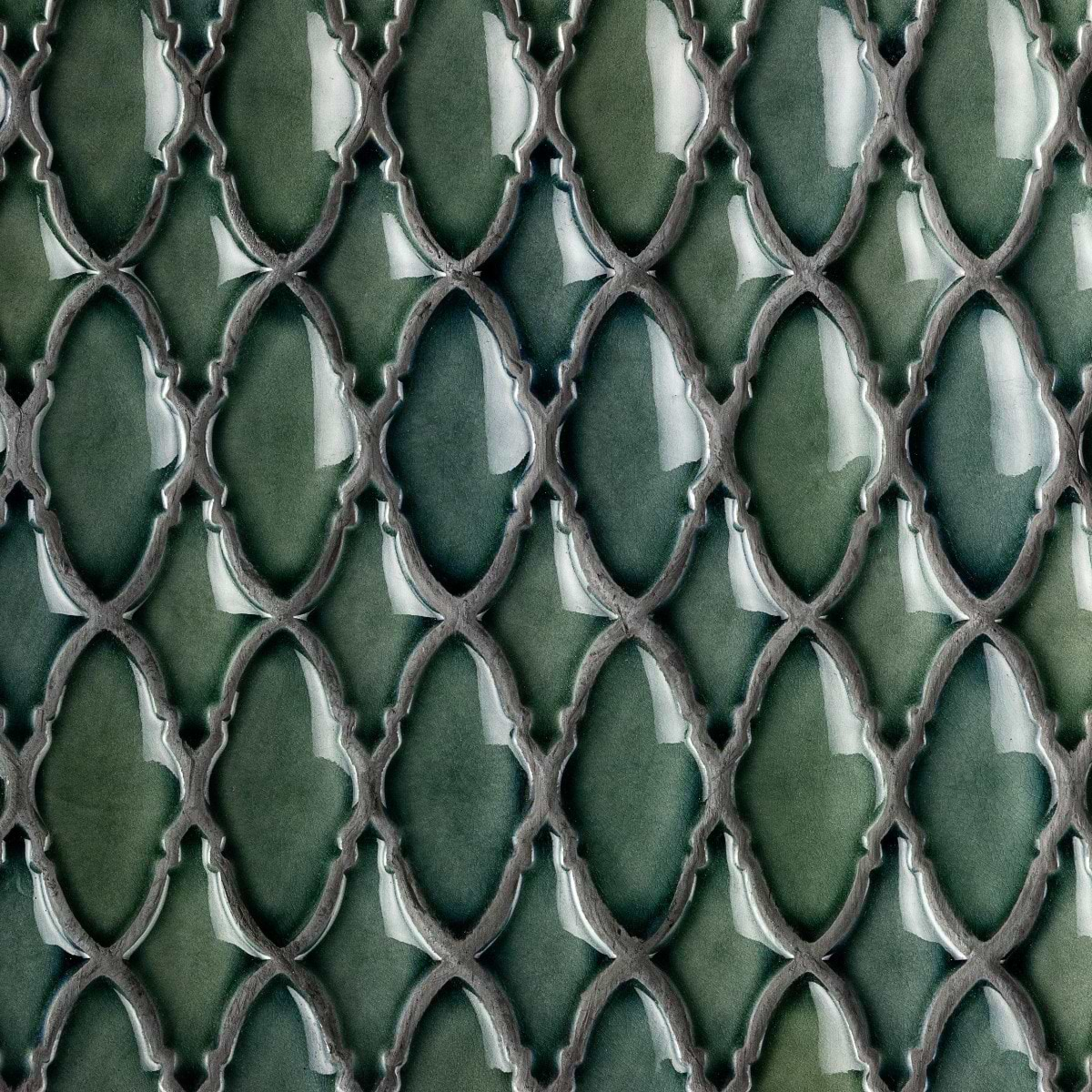 Nabi Valor Deep Emerald Green 2x4 Crackled Glossy Glass Mosaic Tile