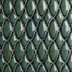 Nabi Valor Deep Emerald Green 2x4 Glossy Crackled Glass Mosaic Tile