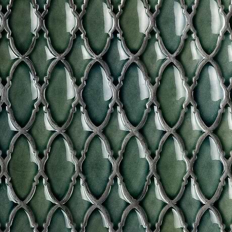 Nabi Valor Deep Emerald Green 2x4 Crackled Glossy Glass Mosaic Tile