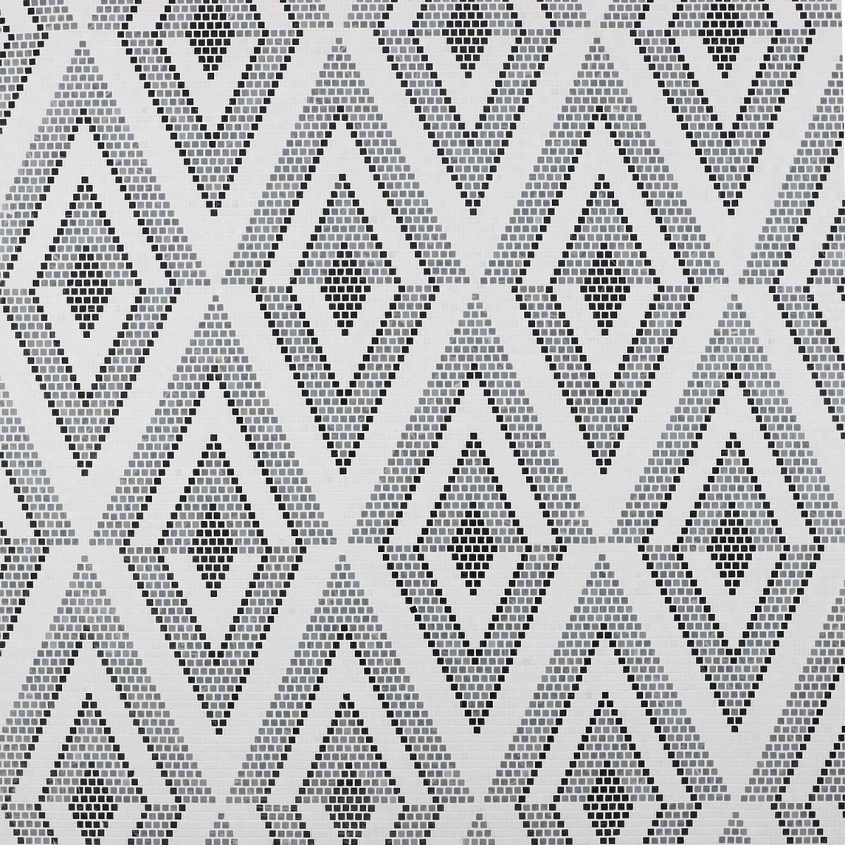 Uma Gray and White Polished Marble Micro Mosaic Tile