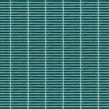 Kai Teal 1x4" Tri-Stacked Crackled Glossy Mosaic Tile