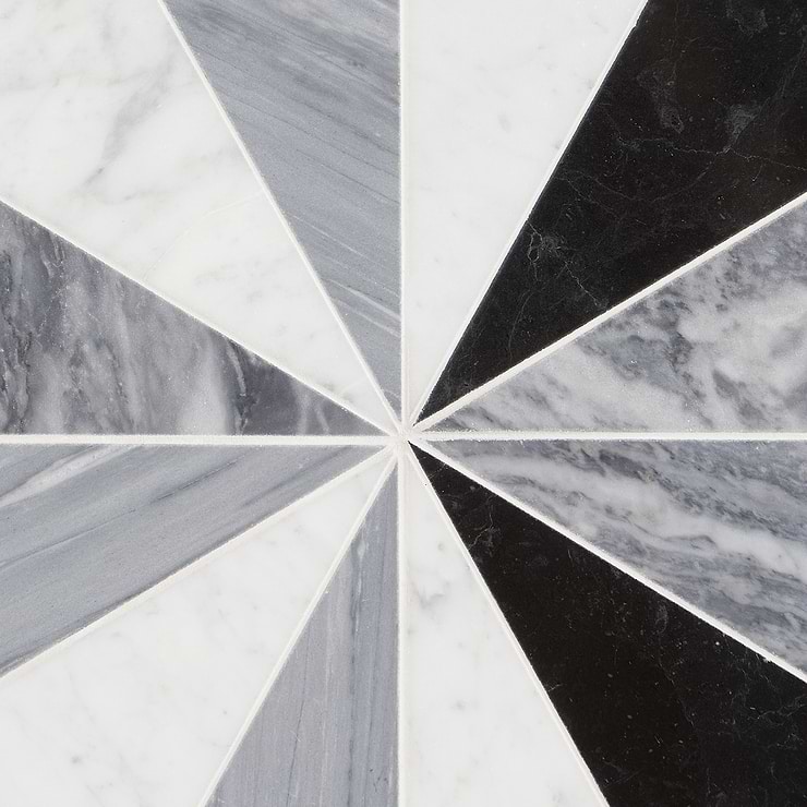 Stellamar Nero Carrara 15x26 Polished Marble Tile