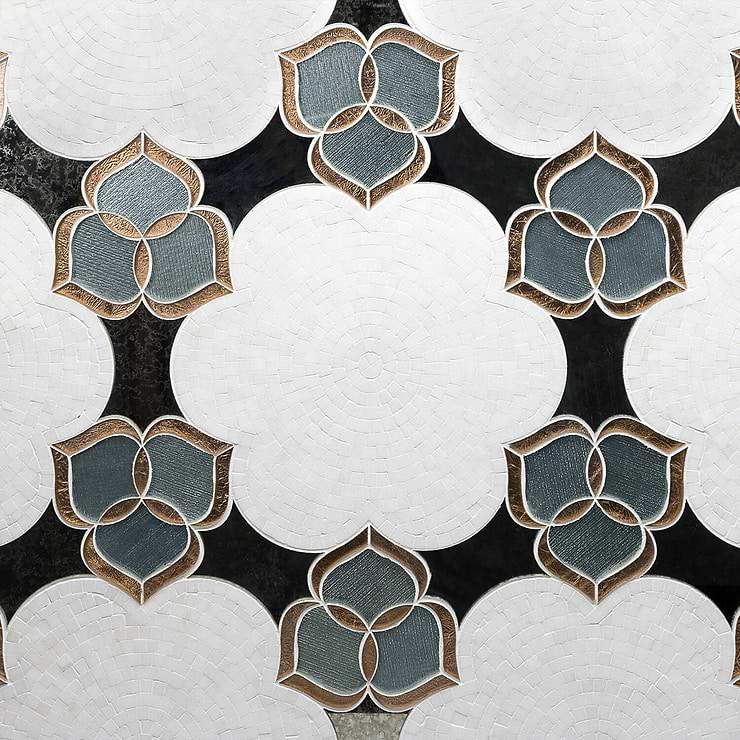 Camellia Marble and Mirror Tile