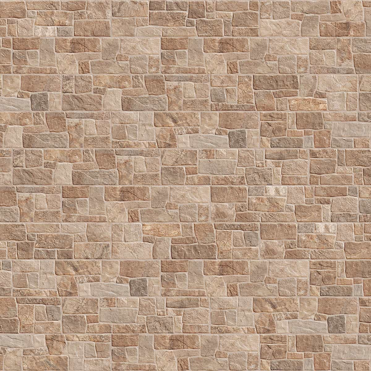 Rugged Tumbled Mix Beige 6x24 Matte Porcelain Ledger Stone Veneer