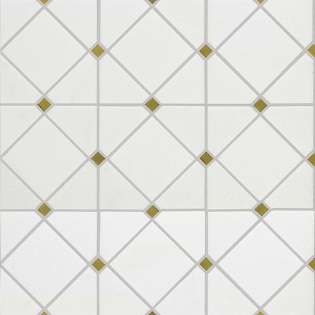Euphoria Glass Limelight Gold Diamond Honed Marble Mosaic