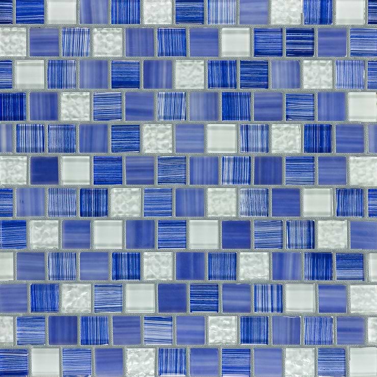 Watercolors Polaris Blue 1x1 Glass Mosaic