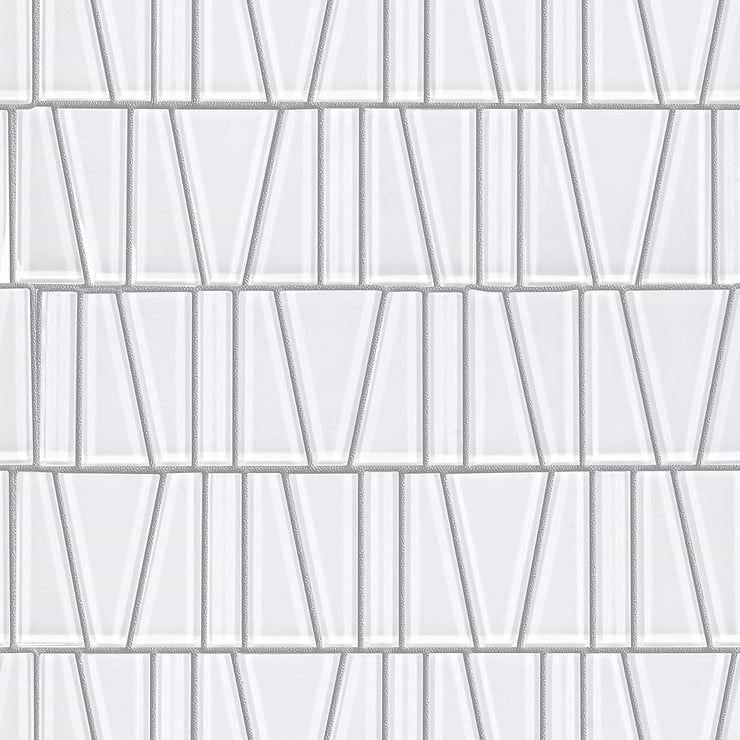 Chic White Glossy Glass Mosaic Tile