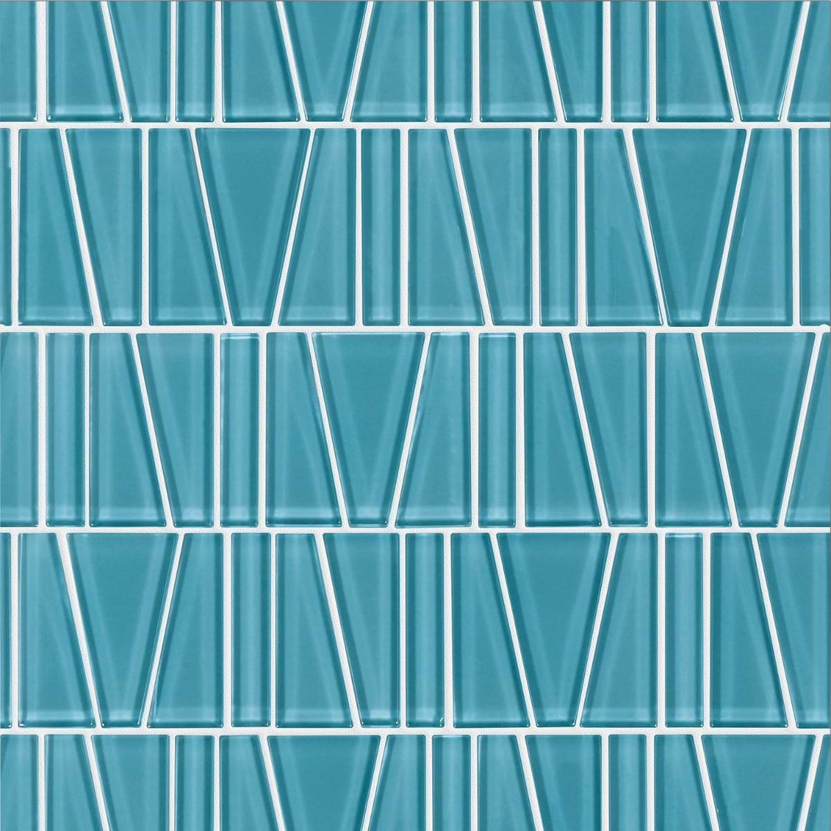 Chic Blue Glossy Glass Mosaic Tile