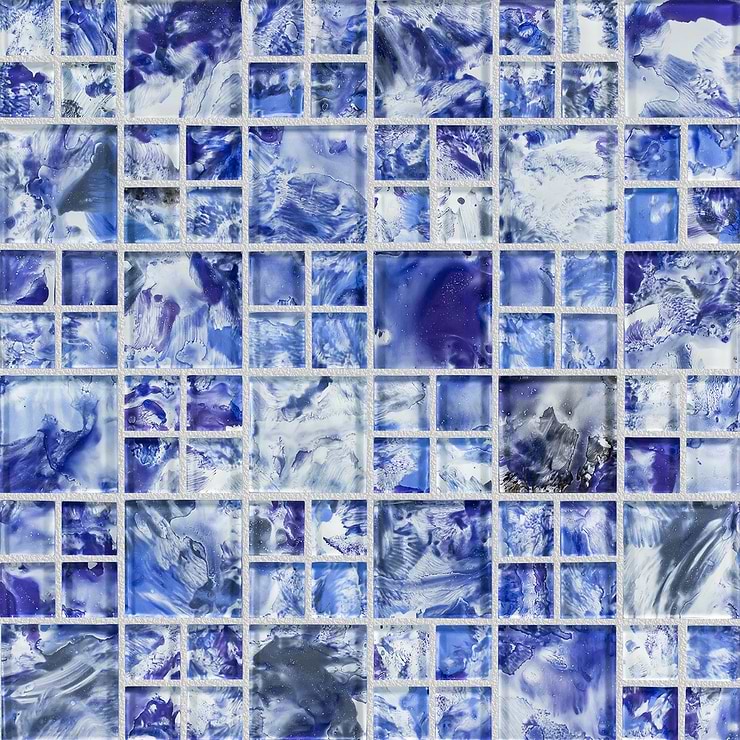 Watercolors Skysail Blue Glass Mosaic