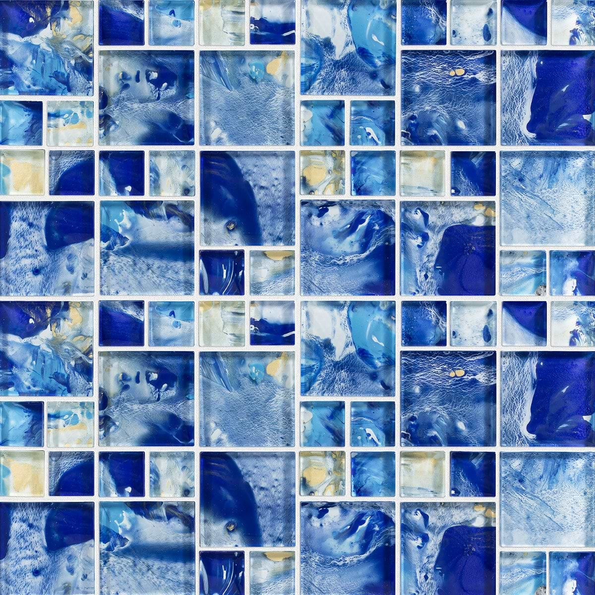 Watercolors Lorna Blue Glass Mosaic