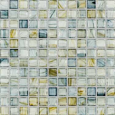 Watercolors Sea Green 1x1 Glazed Glass Mosaic