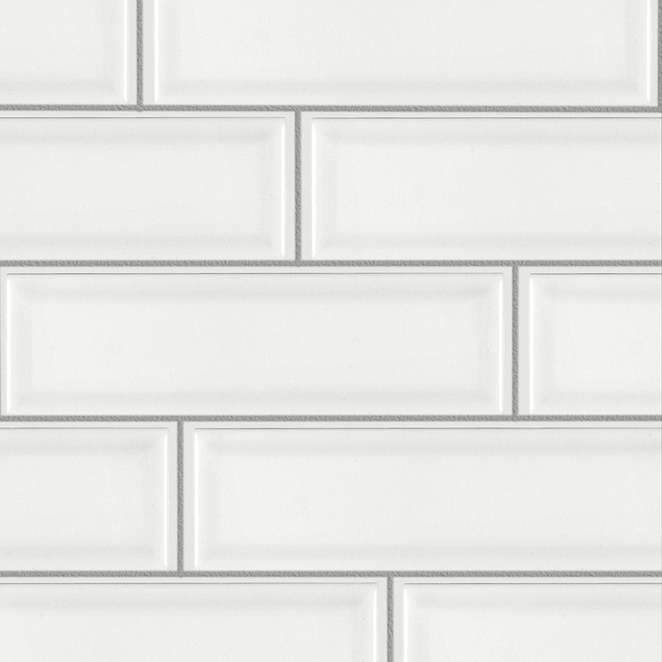 Astoria Beveled Dreamy White Matte 3x9 Ceramic Subway Wall Tile