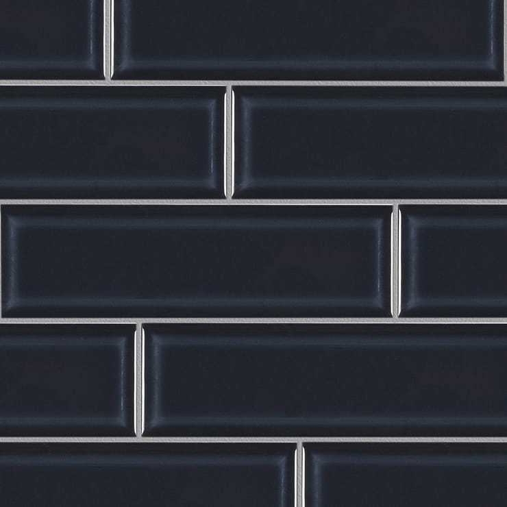 Astoria Beveled Blue Glazed 3x9 Ceramic Subway Wall Tile