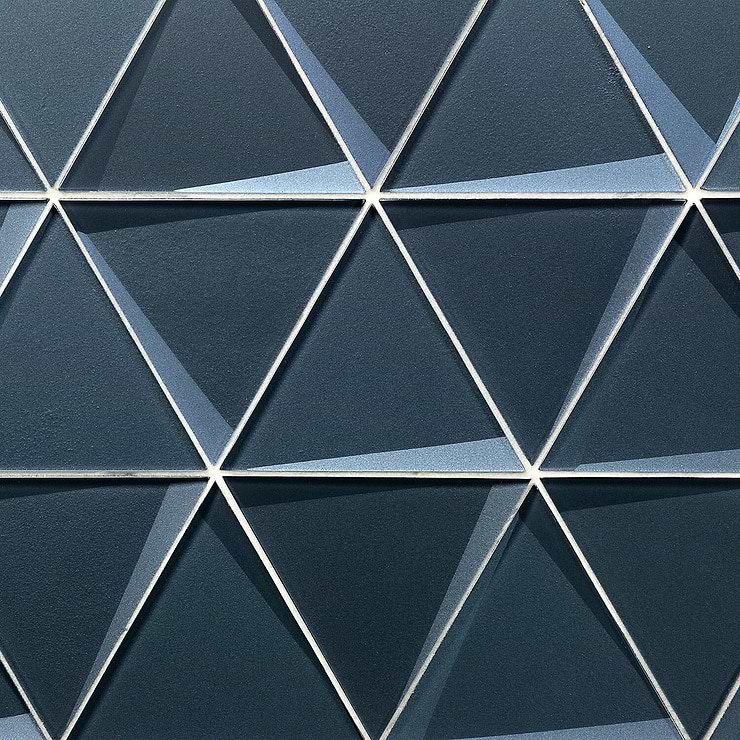 Remington Midnight Beveled Triangles Glass Mosaic Tile