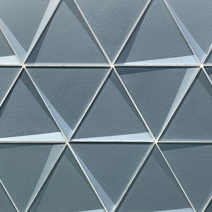 Remington Sage Beveled Triangles Glass Mosaic TIle